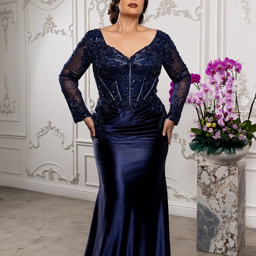 NAVY BLUE FORMAL MOTHER OF THE BRIDE DRESS. WEDDING SAGE GREEN BLACK PLUS SIZE